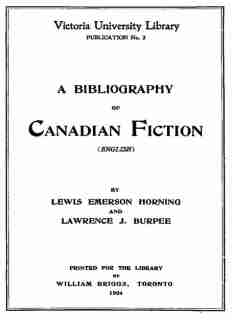 A Bibliography of Canadian Fiction